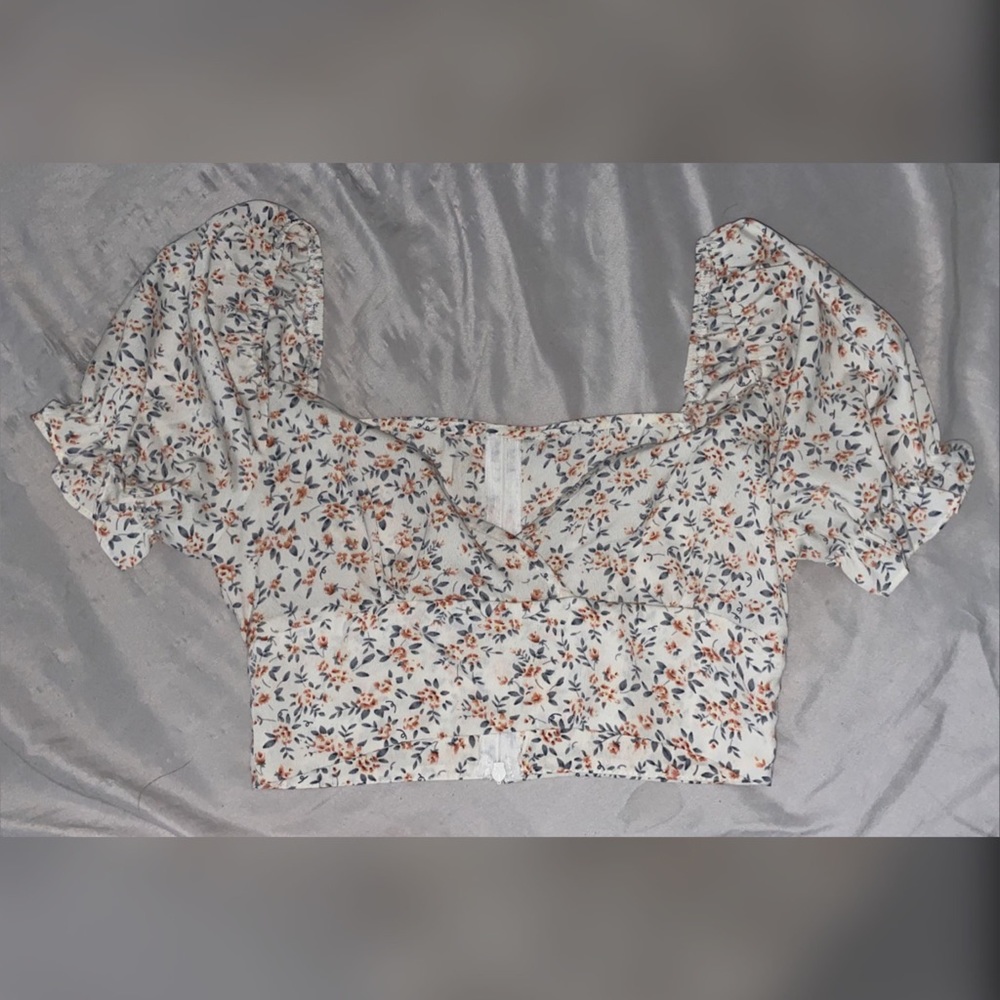 Floral Crop Top & Ruffle Hem Skirt SET size 2
